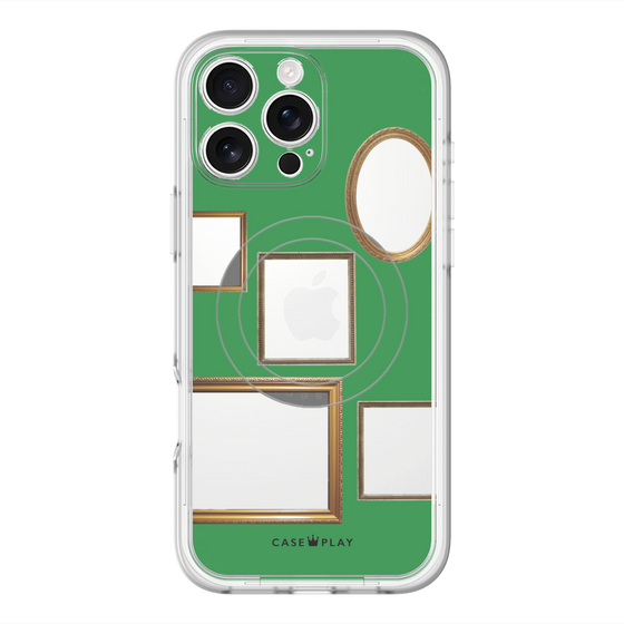 スリムプロテクションプレミアムケース with MagSafe［ Photo Frames - Green ］