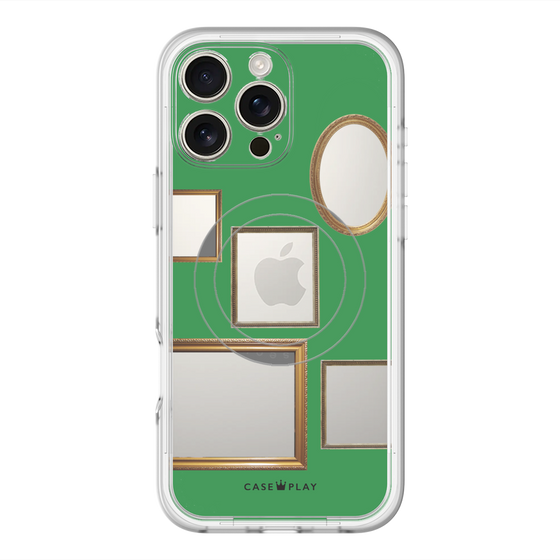 スリムプロテクションプレミアムケース with MagSafe［ Photo Frames - Green ］