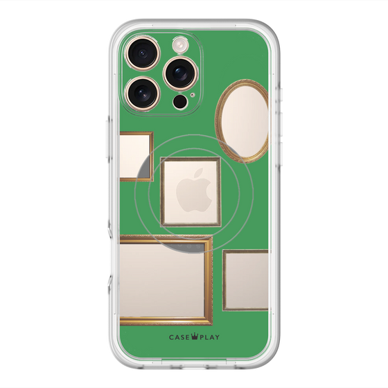 スリムプロテクションプレミアムケース with MagSafe［ Photo Frames - Green ］