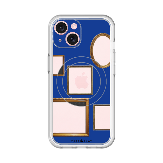 スリムプロテクションプレミアムケース with MagSafe［ Photo Frames - Blue ］