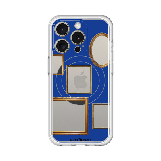 スリムプロテクションプレミアムケース with MagSafe［ Photo Frames - Blue ］