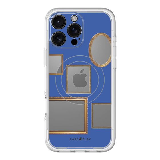 スリムプロテクションプレミアムケース with MagSafe［ Photo Frames - Blue ］