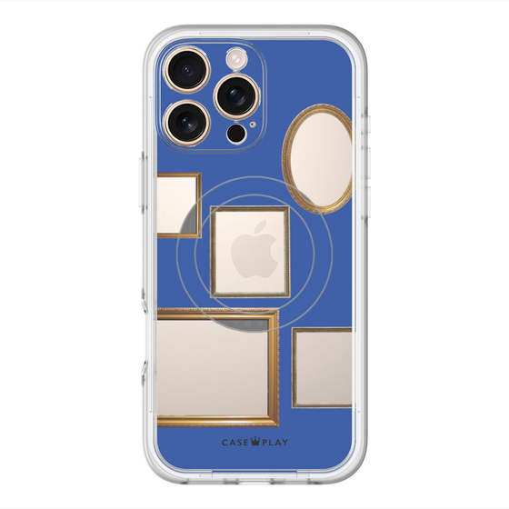 スリムプロテクションプレミアムケース with MagSafe［ Photo Frames - Blue ］