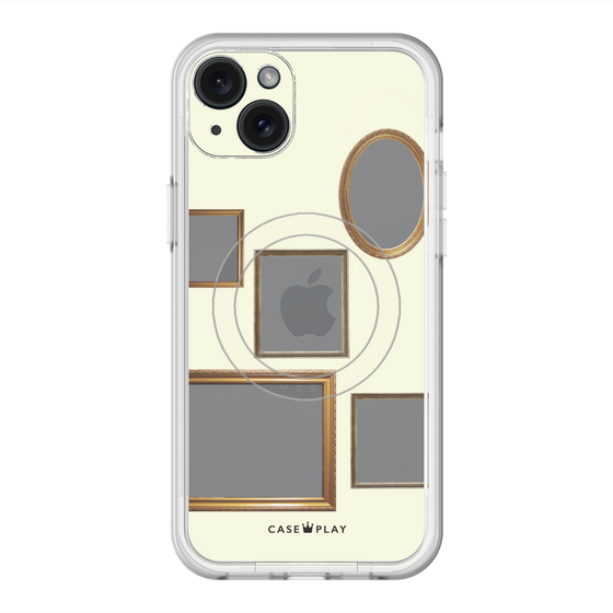 スリムプロテクションプレミアムケース with MagSafe［ Photo Frames - Ivory ］