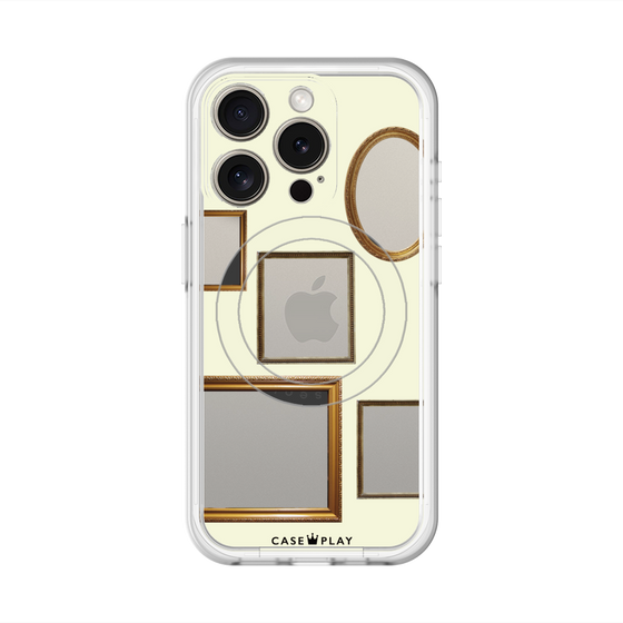 スリムプロテクションプレミアムケース with MagSafe［ Photo Frames - Ivory ］