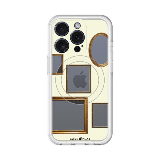スリムプロテクションプレミアムケース with MagSafe［ Photo Frames - Ivory ］