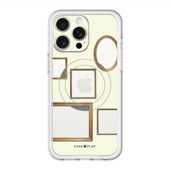 スリムプロテクションプレミアムケース with MagSafe［ Photo Frames - Ivory ］