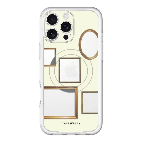 スリムプロテクションプレミアムケース with MagSafe［ Photo Frames - Ivory ］