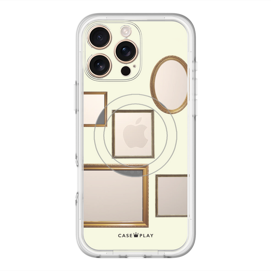 スリムプロテクションプレミアムケース with MagSafe［ Photo Frames - Ivory ］