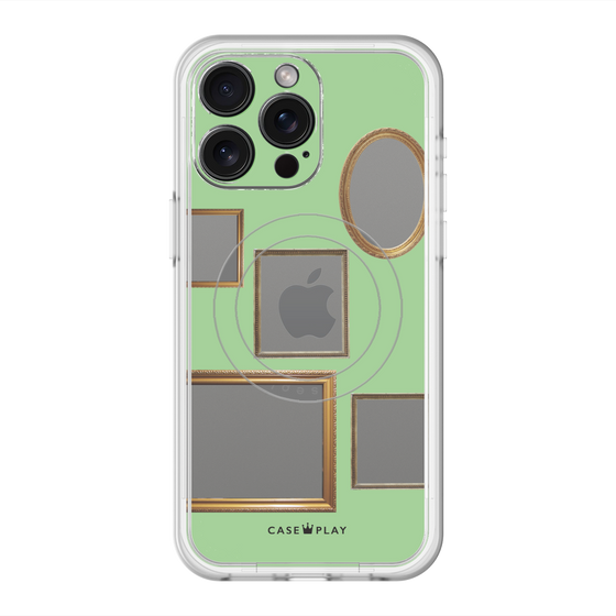 スリムプロテクションプレミアムケース with MagSafe［ Photo Frames - Light Green ］