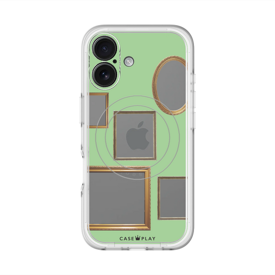 スリムプロテクションプレミアムケース with MagSafe［ Photo Frames - Light Green ］