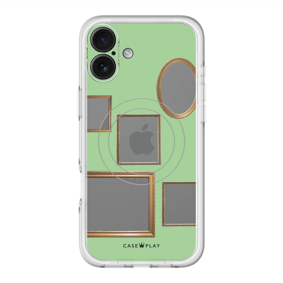 スリムプロテクションプレミアムケース with MagSafe［ Photo Frames - Light Green ］