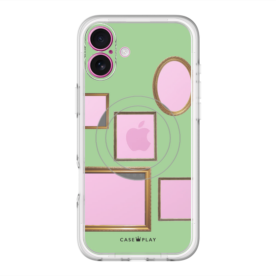 スリムプロテクションプレミアムケース with MagSafe［ Photo Frames - Light Green ］