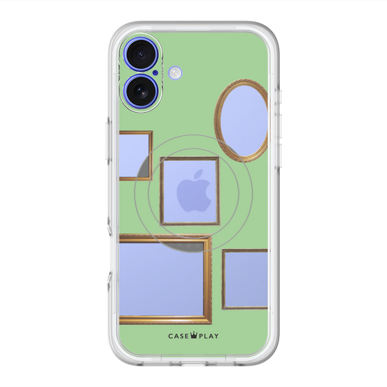 スリムプロテクションプレミアムケース with MagSafe［ Photo Frames - Light Green ］