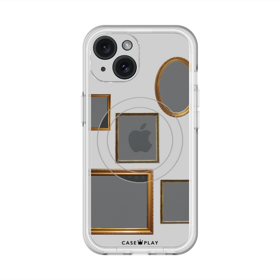 スリムプロテクションプレミアムケース with MagSafe［ Photo Frames - Light Gray ］