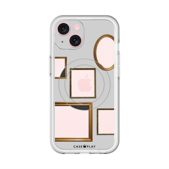 スリムプロテクションプレミアムケース with MagSafe［ Photo Frames - Light Gray ］