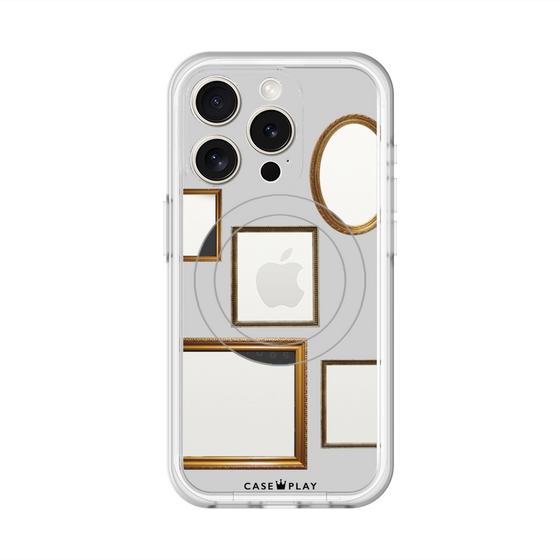 スリムプロテクションプレミアムケース with MagSafe［ Photo Frames - Light Gray ］