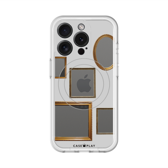 スリムプロテクションプレミアムケース with MagSafe［ Photo Frames - Light Gray ］