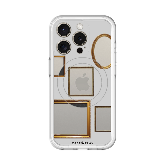 スリムプロテクションプレミアムケース with MagSafe［ Photo Frames - Light Gray ］