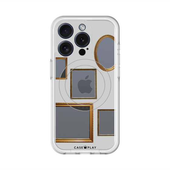 スリムプロテクションプレミアムケース with MagSafe［ Photo Frames - Light Gray ］