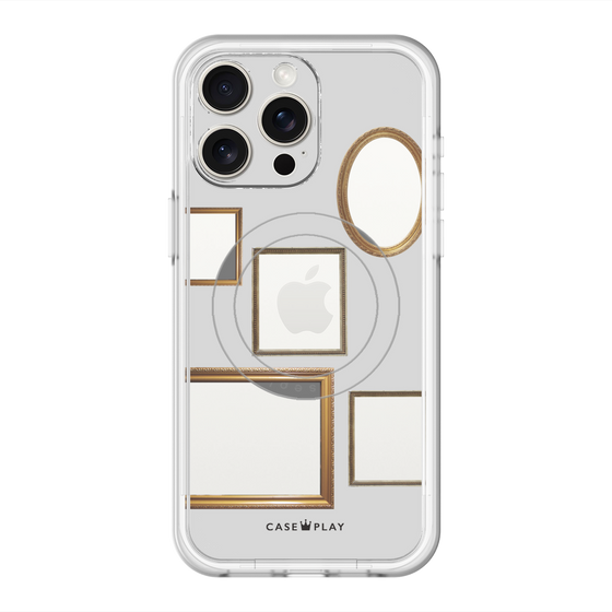 スリムプロテクションプレミアムケース with MagSafe［ Photo Frames - Light Gray ］