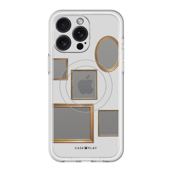 スリムプロテクションプレミアムケース with MagSafe［ Photo Frames - Light Gray ］