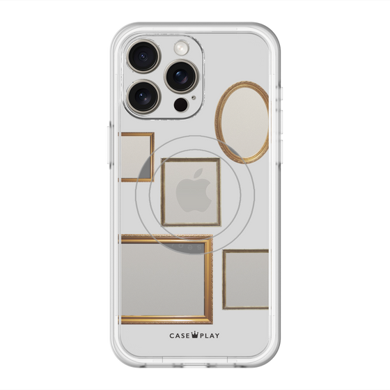 スリムプロテクションプレミアムケース with MagSafe［ Photo Frames - Light Gray ］