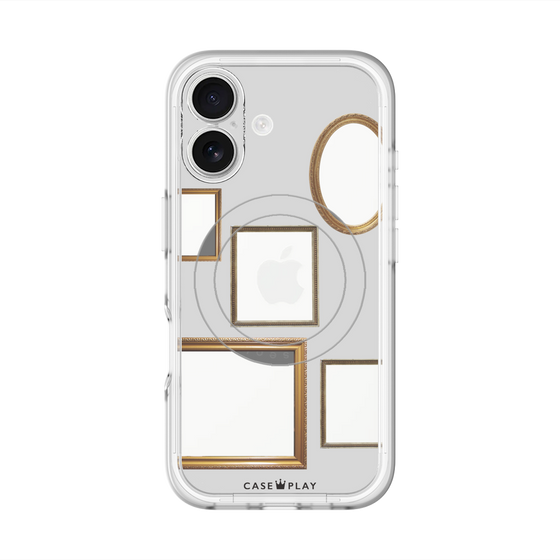 スリムプロテクションプレミアムケース with MagSafe［ Photo Frames - Light Gray ］