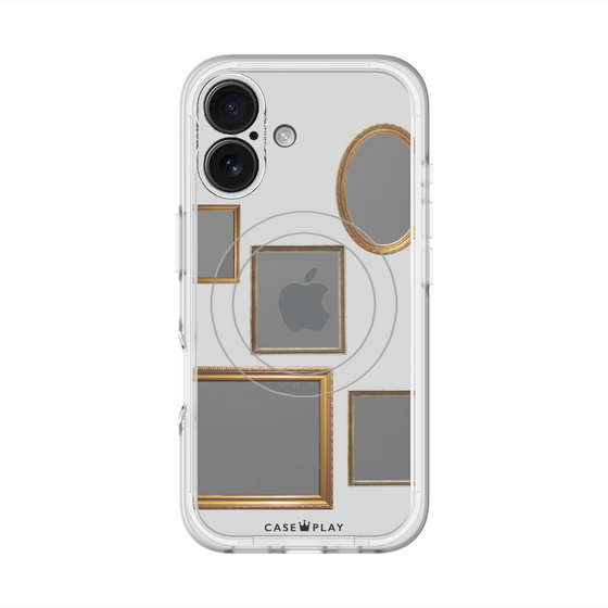 スリムプロテクションプレミアムケース with MagSafe［ Photo Frames - Light Gray ］