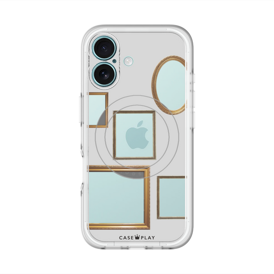 スリムプロテクションプレミアムケース with MagSafe［ Photo Frames - Light Gray ］