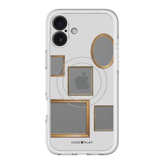 スリムプロテクションプレミアムケース with MagSafe［ Photo Frames - Light Gray ］