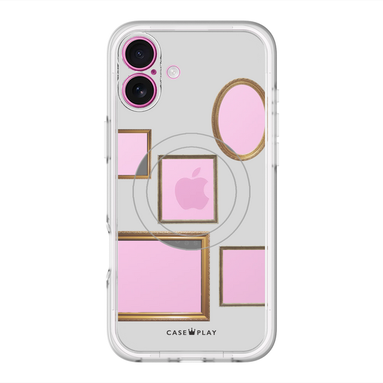 スリムプロテクションプレミアムケース with MagSafe［ Photo Frames - Light Gray ］