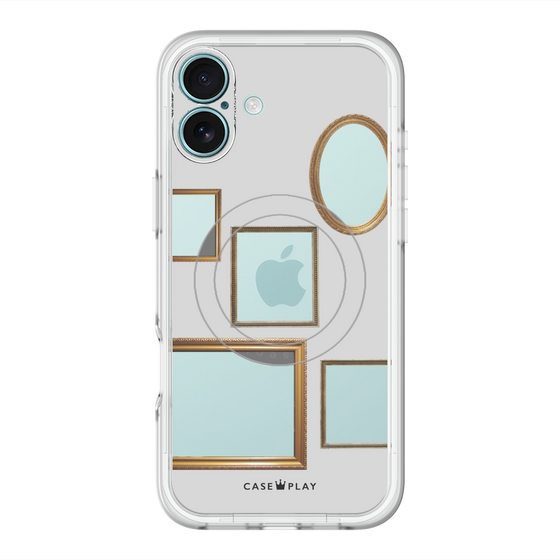 スリムプロテクションプレミアムケース with MagSafe［ Photo Frames - Light Gray ］