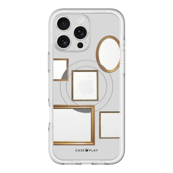 スリムプロテクションプレミアムケース with MagSafe［ Photo Frames - Light Gray ］