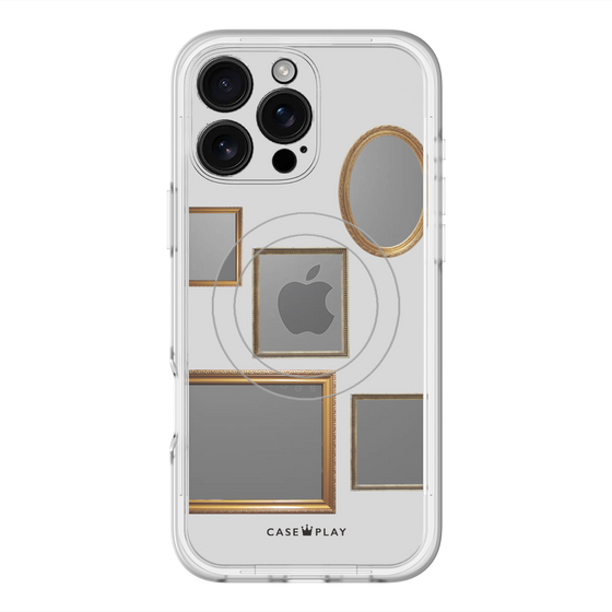 スリムプロテクションプレミアムケース with MagSafe［ Photo Frames - Light Gray ］