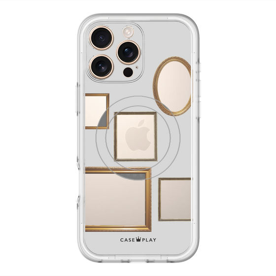 スリムプロテクションプレミアムケース with MagSafe［ Photo Frames - Light Gray ］