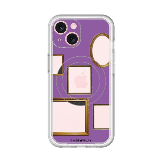 スリムプロテクションプレミアムケース with MagSafe［ Photo Frames - Purple ］