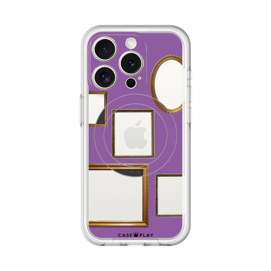 スリムプロテクションプレミアムケース with MagSafe［ Photo Frames - Purple ］
