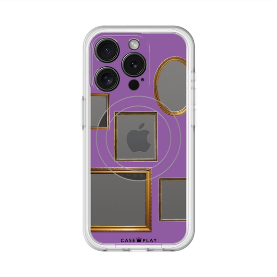 スリムプロテクションプレミアムケース with MagSafe［ Photo Frames - Purple ］