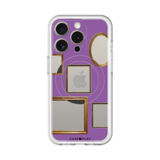 スリムプロテクションプレミアムケース with MagSafe［ Photo Frames - Purple ］