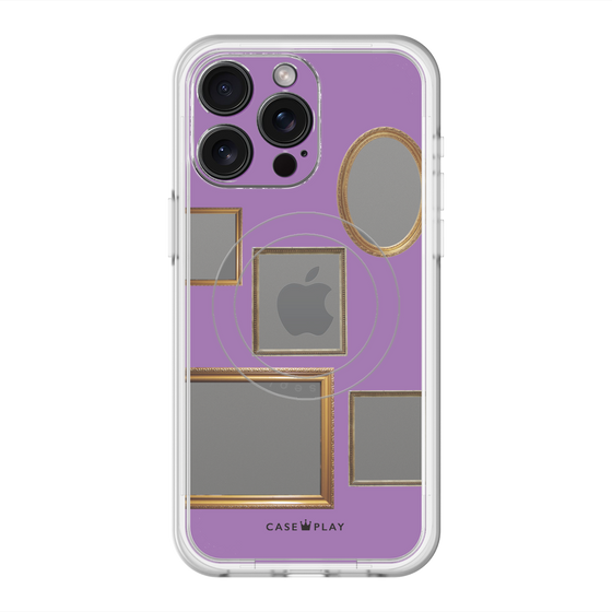 スリムプロテクションプレミアムケース with MagSafe［ Photo Frames - Purple ］