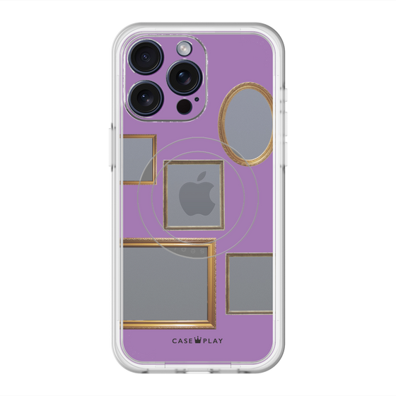 スリムプロテクションプレミアムケース with MagSafe［ Photo Frames - Purple ］