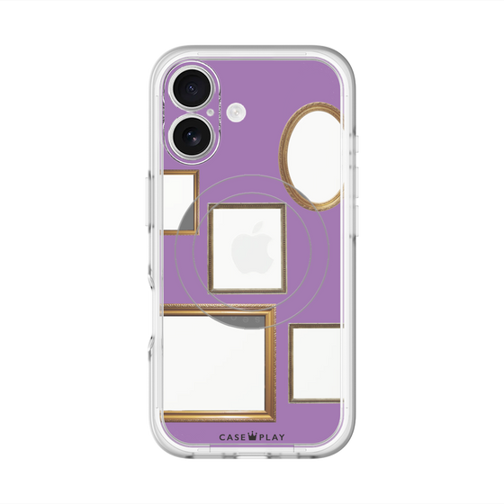スリムプロテクションプレミアムケース with MagSafe［ Photo Frames - Purple ］