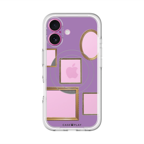 スリムプロテクションプレミアムケース with MagSafe［ Photo Frames - Purple ］