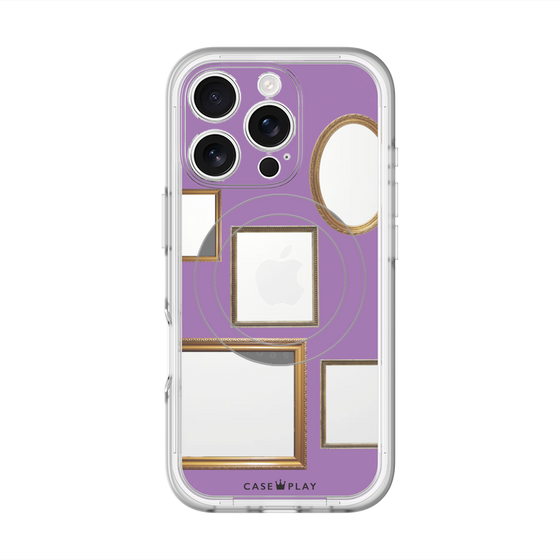 スリムプロテクションプレミアムケース with MagSafe［ Photo Frames - Purple ］