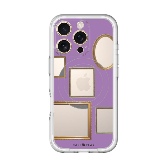 スリムプロテクションプレミアムケース with MagSafe［ Photo Frames - Purple ］