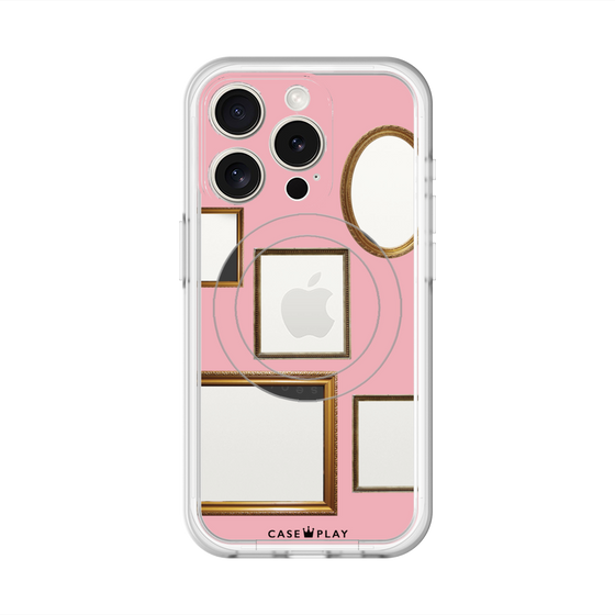 スリムプロテクションプレミアムケース with MagSafe［ Photo Frames - Pink ］
