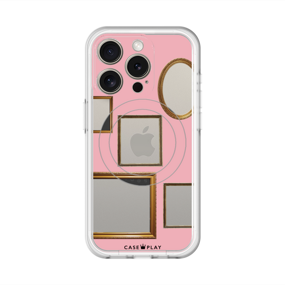 スリムプロテクションプレミアムケース with MagSafe［ Photo Frames - Pink ］