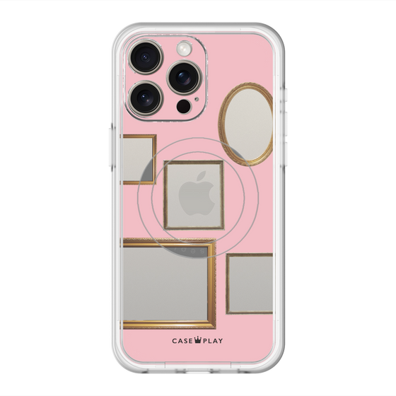 スリムプロテクションプレミアムケース with MagSafe［ Photo Frames - Pink ］
