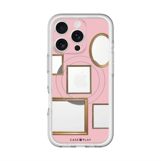 スリムプロテクションプレミアムケース with MagSafe［ Photo Frames - Pink ］